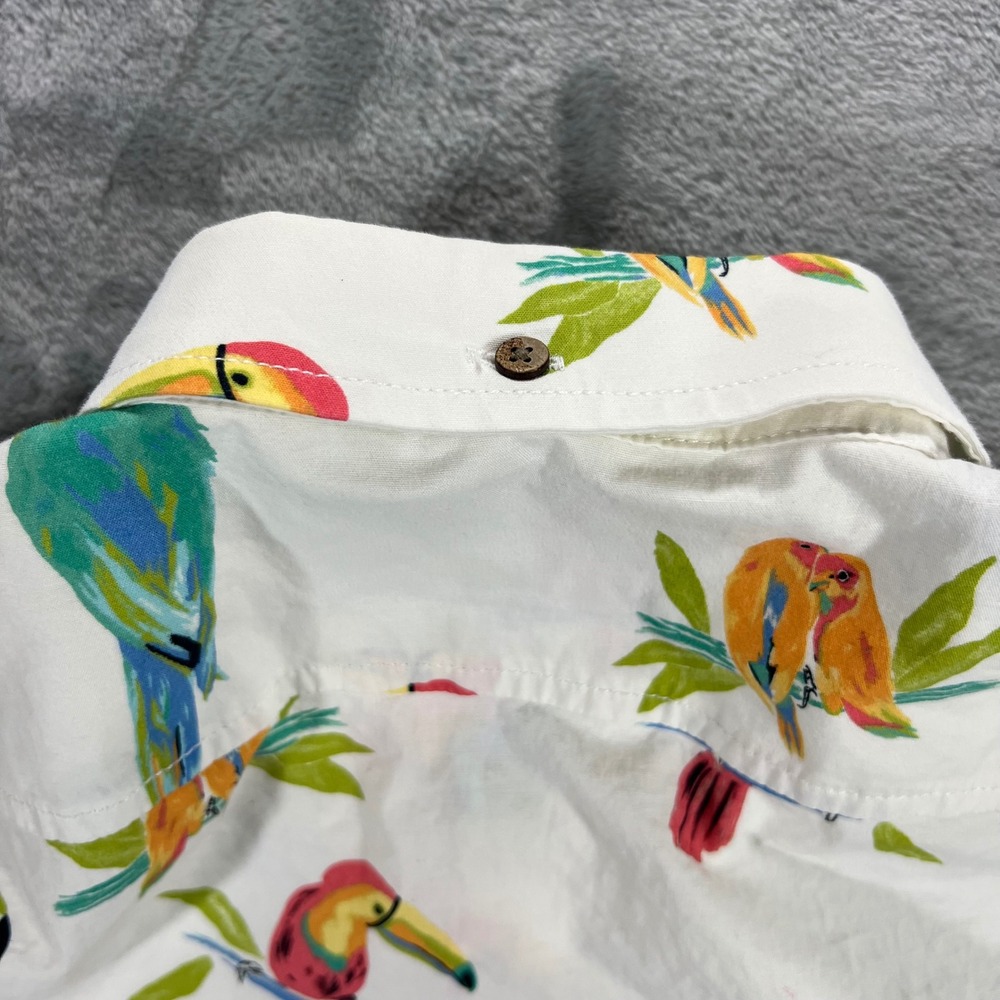 CHUBBIES Button Down Shirt Mens Small White Parrot Toucan Tropical - Picture 14 of 16